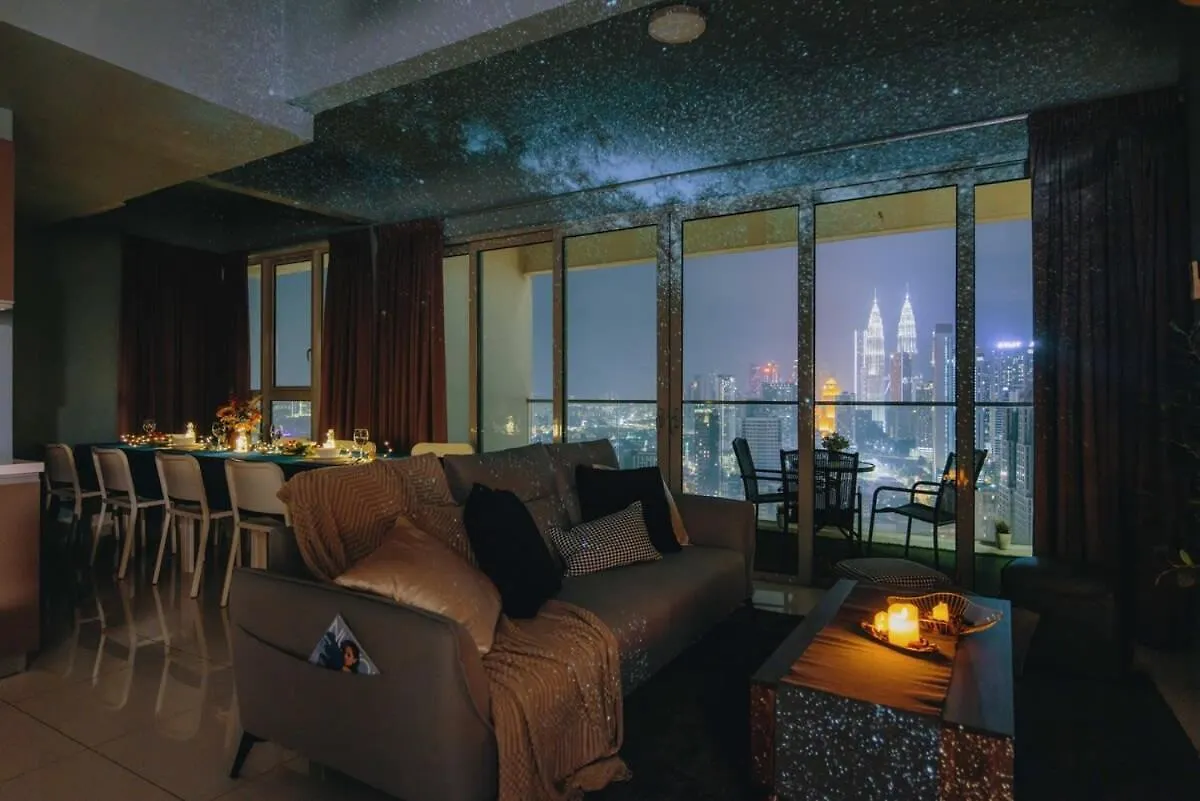 Starry City Starry Night , Paint Kl City With Lights Apartman Kuala Lumpur Malajzia